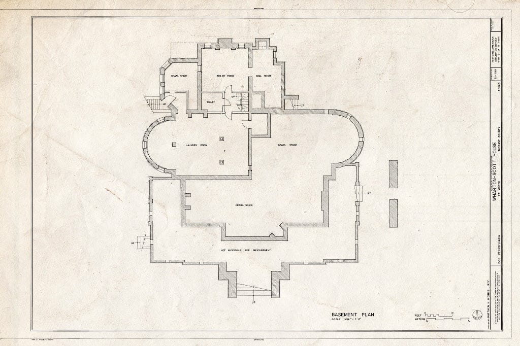 Blueprint HABS TEX,220-FOWOR,2- (Sheet 2 of 19) - Wharton-Scott House, 1509 Pennsylvania Street, Fort Worth, Tarrant County, TX