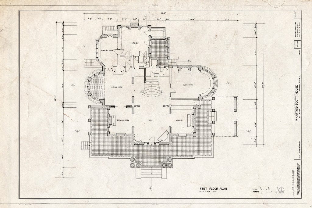 Blueprint HABS TEX,220-FOWOR,2- (Sheet 3 of 19) - Wharton-Scott House, 1509 Pennsylvania Street, Fort Worth, Tarrant County, TX