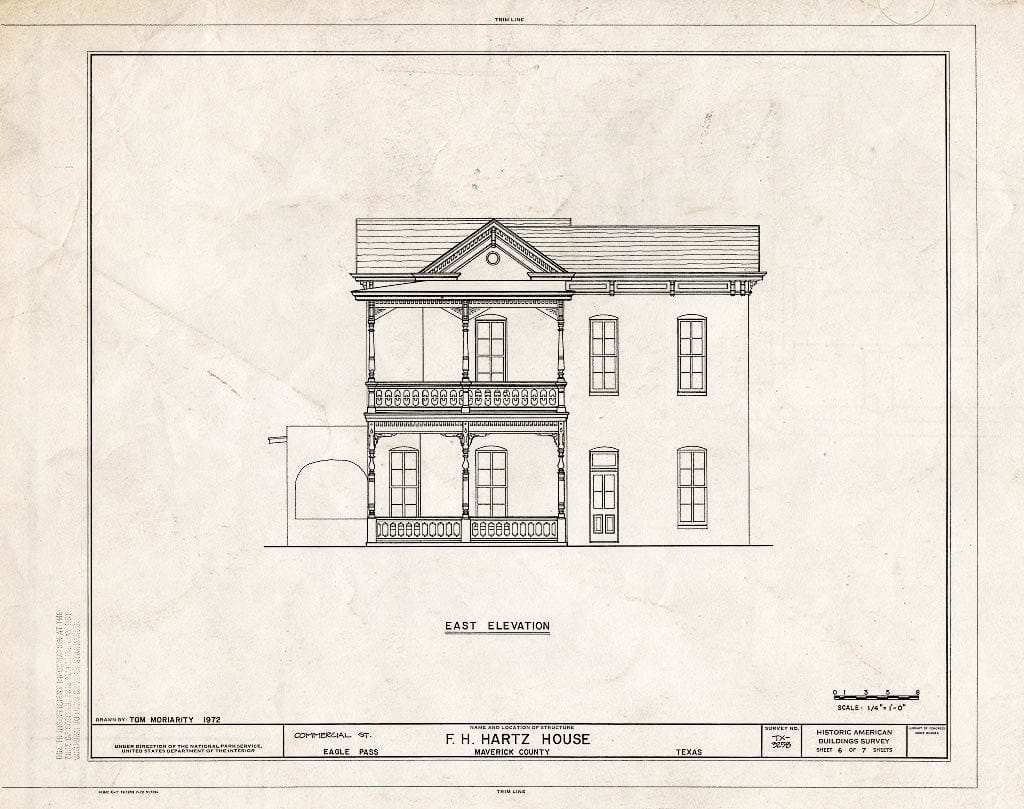 Blueprint HABS TEX,162-EAPA,3- (Sheet 6 of 7) - F. H. Hartz House, Commercial Street, Eagle Pass, Maverick County, TX