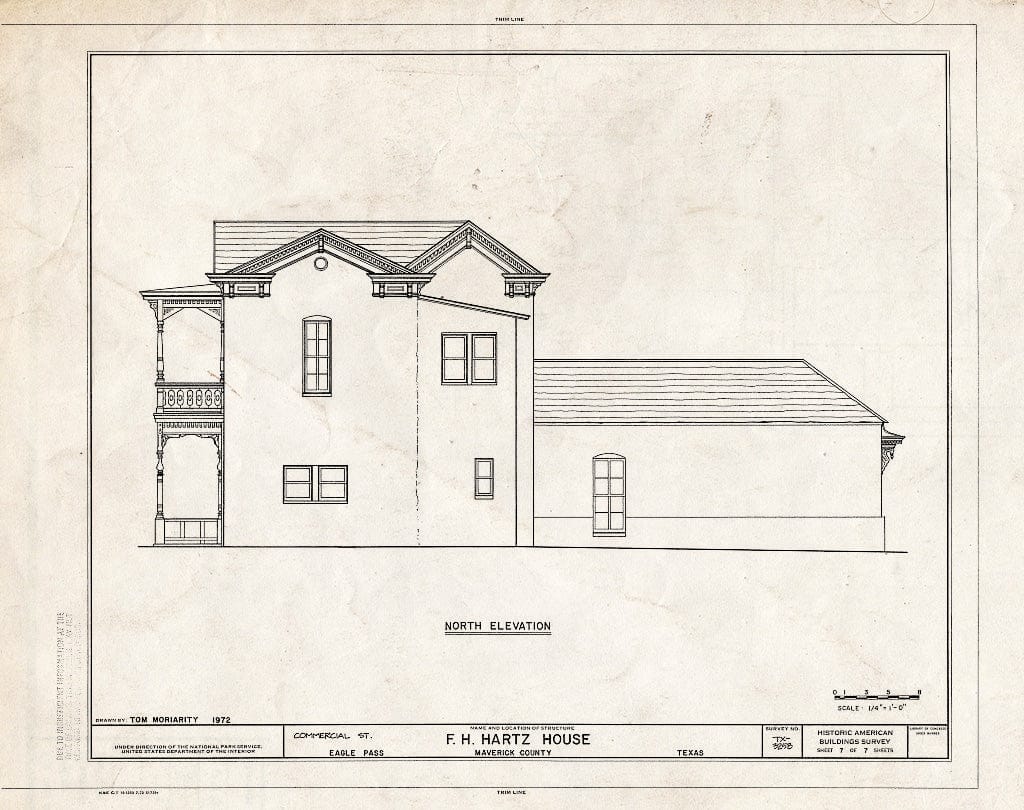 Blueprint HABS TEX,162-EAPA,3- (Sheet 7 of 7) - F. H. Hartz House, Commercial Street, Eagle Pass, Maverick County, TX