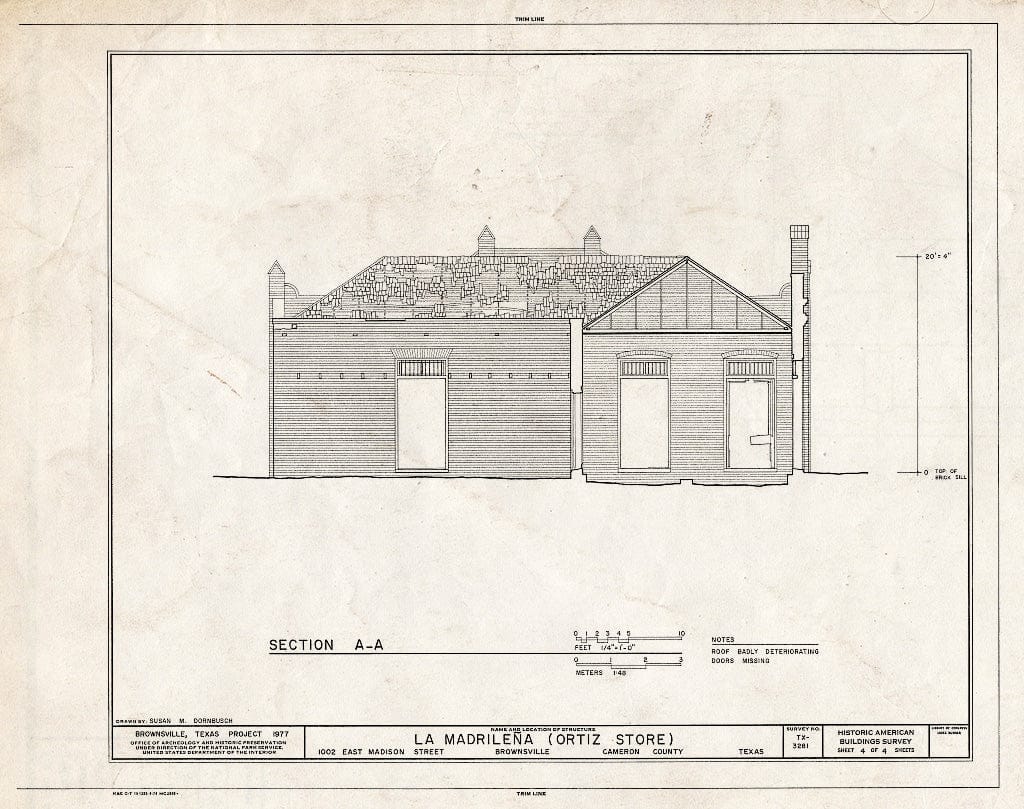 Blueprint HABS TEX,31-Brown,12- (Sheet 4 of 4) - La Madrilena, 1002 East Madison Street, Brownsville, Cameron County, TX