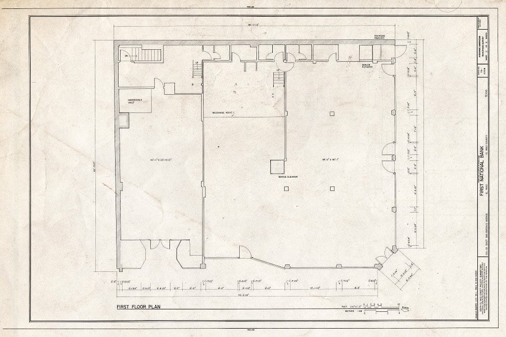 Blueprint HABS TEX,71-ELPA,6- (Sheet 2 of 4) - First National Bank Building, 100-102 East San Antonio Avenue, El Paso, El Paso County, TX