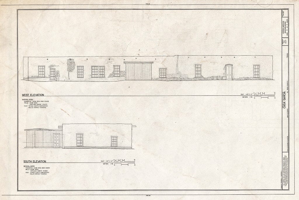 Blueprint HABS TEX,71-SANEL,2- (Sheet 4 of 4) - Gregorio Garcia House, North Side of San Elizario Street, San Elizario, El Paso County, TX