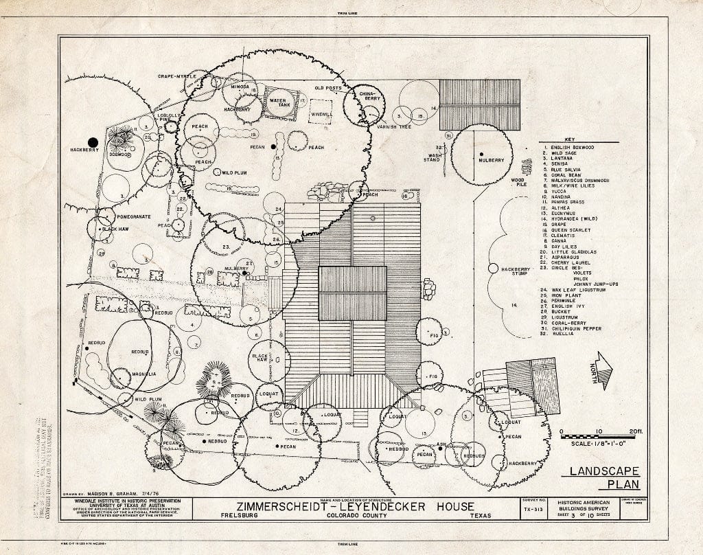 Blueprint HABS TEX,45-FREBU,1- (Sheet 3 of 10) - Zimmerscheidt-Leyendecker House, Frelsburg, Colorado County, TX