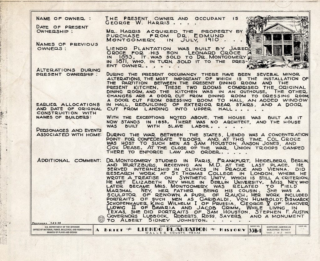Blueprint HABS TEX,239-HEMP.V,1- (Sheet 5 of 5) - Liendo, Farm Road 1488 & Wyatt Chapel Road Vicinity, Hempstead, Waller County, TX