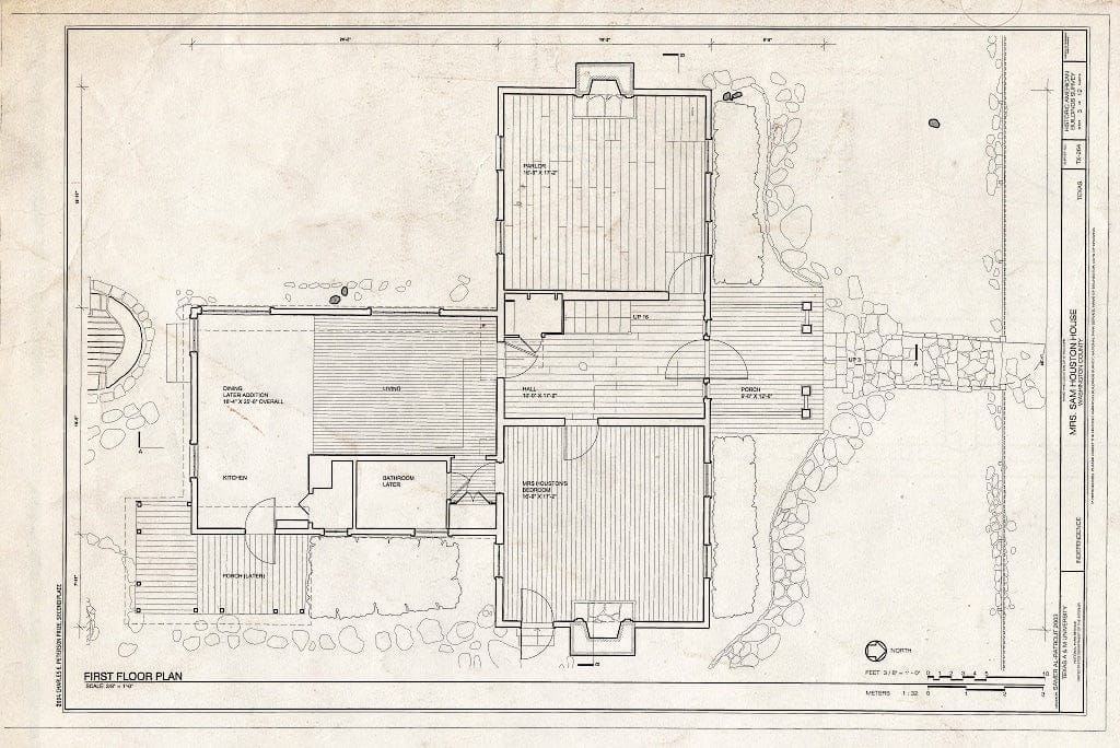 Blueprint HABS TEX,239-INDEP,8- (Sheet 3 of 12) - Mrs. Sam Houston House, Farm Road 390, Independence, Washington County, TX