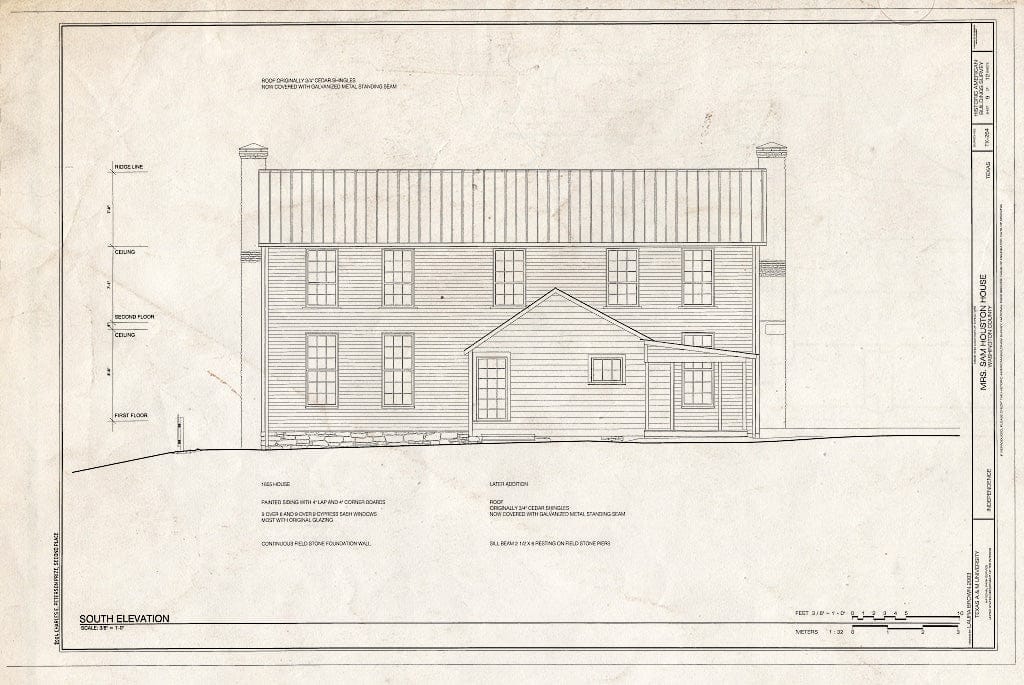 Blueprint HABS TEX,239-INDEP,8- (Sheet 9 of 12) - Mrs. Sam Houston House, Farm Road 390, Independence, Washington County, TX