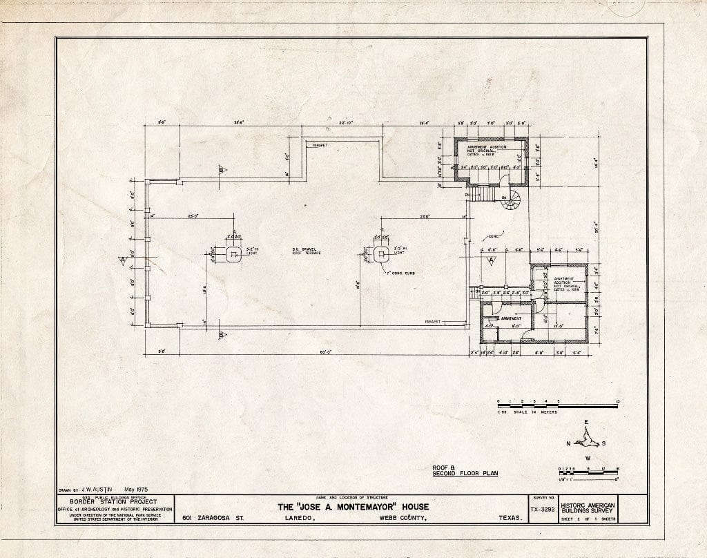 Blueprint HABS TEX,240-LARD,3- (Sheet 2 of 5) - Jose A. Montemayor House, 601 Zaragosa Street, Laredo, Webb County, TX
