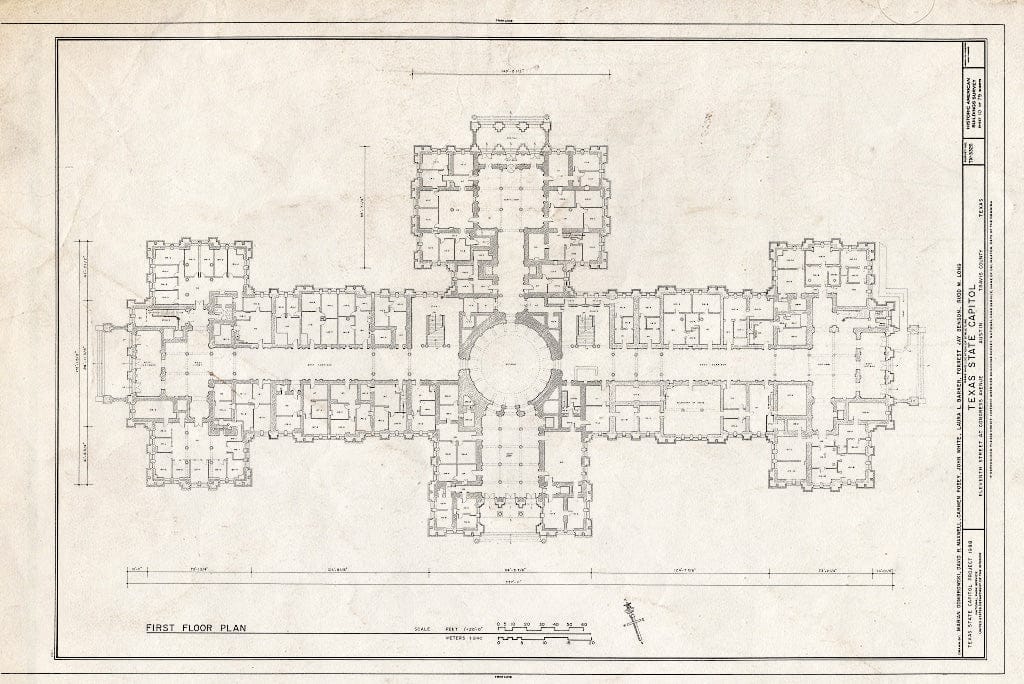 Blueprint HABS TEX,227-AUST,13- (Sheet 10 of 79) - Texas State Capitol, Eleventh Street at Congress Avenue, Austin, Travis County, TX
