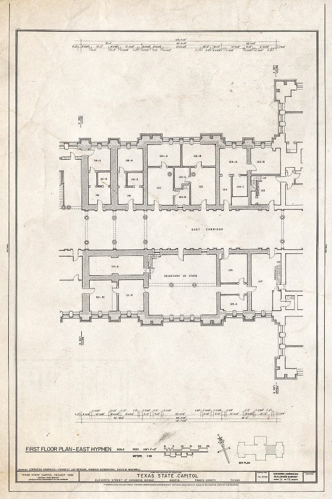 Blueprint HABS TEX,227-AUST,13- (Sheet 15 of 79) - Texas State Capitol, Eleventh Street at Congress Avenue, Austin, Travis County, TX