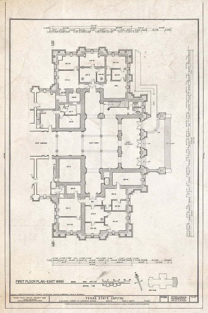 Blueprint HABS TEX,227-AUST,13- (Sheet 16 of 79) - Texas State Capitol, Eleventh Street at Congress Avenue, Austin, Travis County, TX