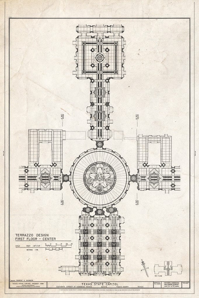 Blueprint HABS TEX,227-AUST,13- (Sheet 18 of 79) - Texas State Capitol, Eleventh Street at Congress Avenue, Austin, Travis County, TX