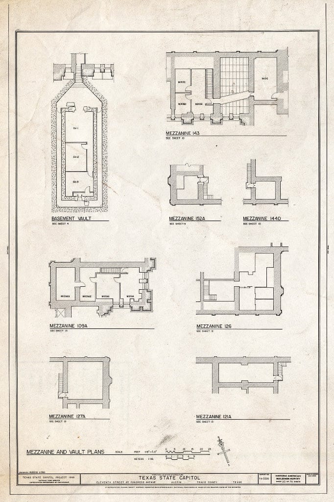 Blueprint HABS TEX,227-AUST,13- (Sheet 20 of 79) - Texas State Capitol, Eleventh Street at Congress Avenue, Austin, Travis County, TX