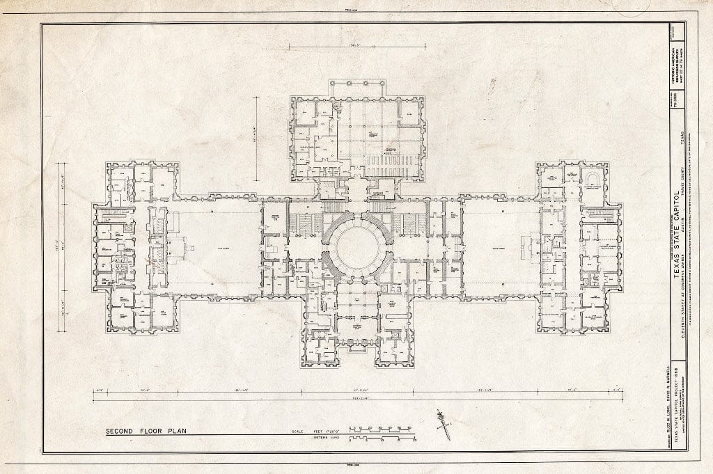Blueprint HABS TEX,227-AUST,13- (Sheet 22 of 79) - Texas State Capitol, Eleventh Street at Congress Avenue, Austin, Travis County, TX