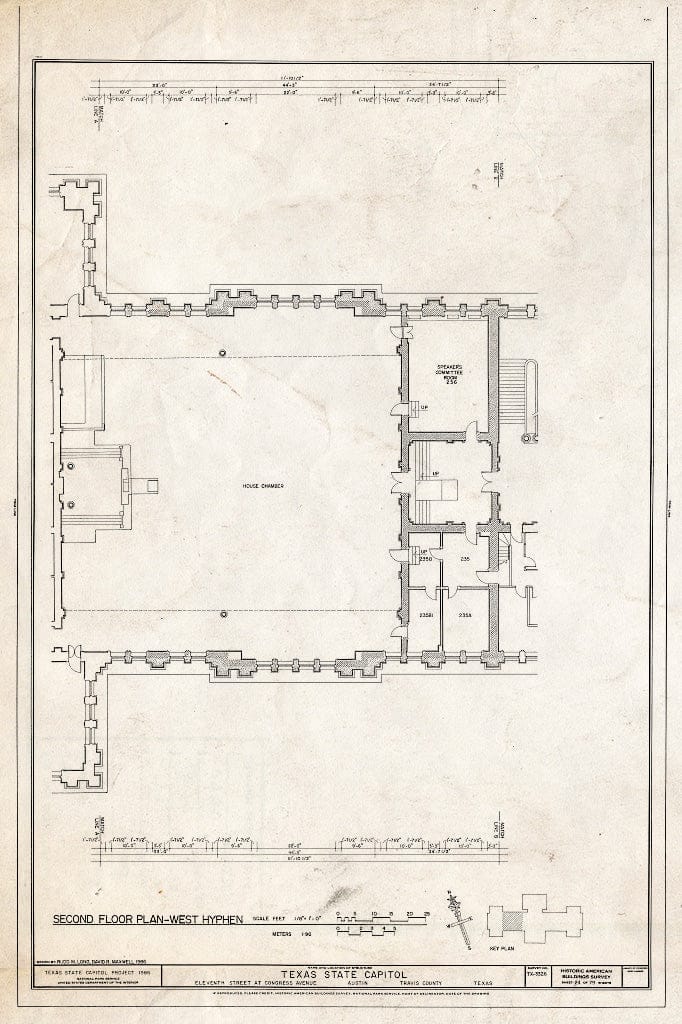 Blueprint HABS TEX,227-AUST,13- (Sheet 24 of 79) - Texas State Capitol, Eleventh Street at Congress Avenue, Austin, Travis County, TX