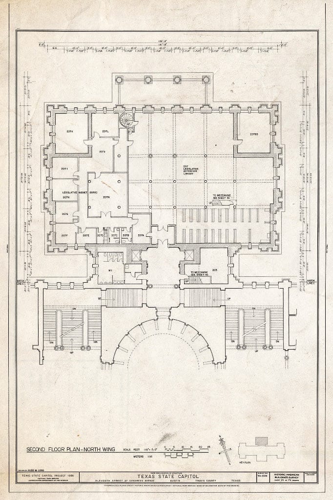Blueprint HABS TEX,227-AUST,13- (Sheet 25 of 79) - Texas State Capitol, Eleventh Street at Congress Avenue, Austin, Travis County, TX