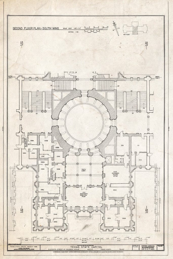 Blueprint HABS TEX,227-AUST,13- (Sheet 26 of 79) - Texas State Capitol, Eleventh Street at Congress Avenue, Austin, Travis County, TX