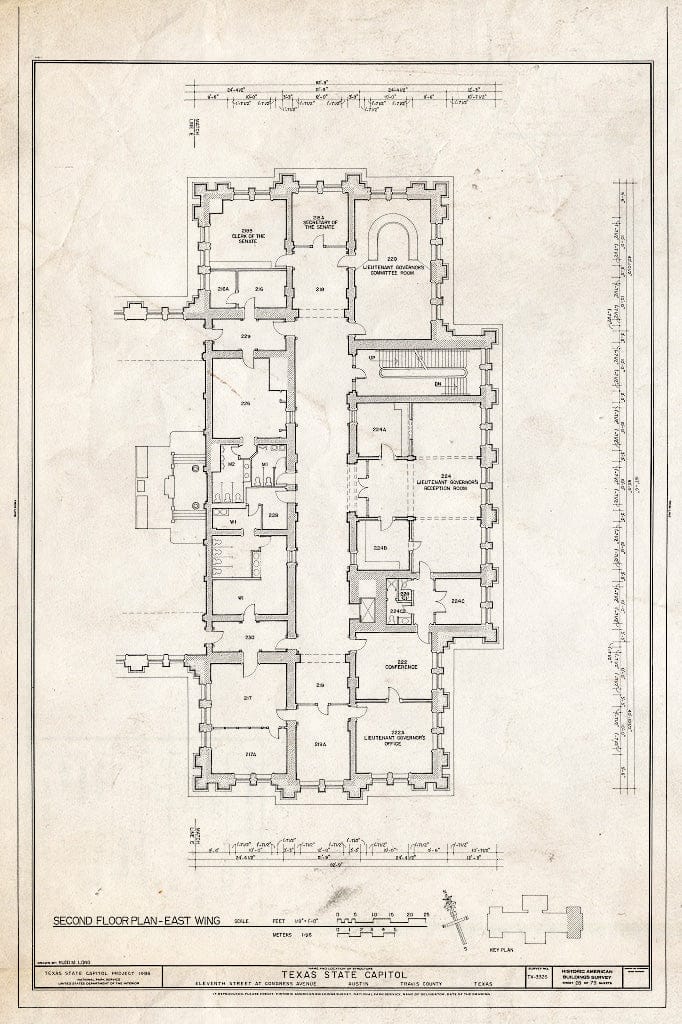 Blueprint HABS TEX,227-AUST,13- (Sheet 28 of 79) - Texas State Capitol, Eleventh Street at Congress Avenue, Austin, Travis County, TX