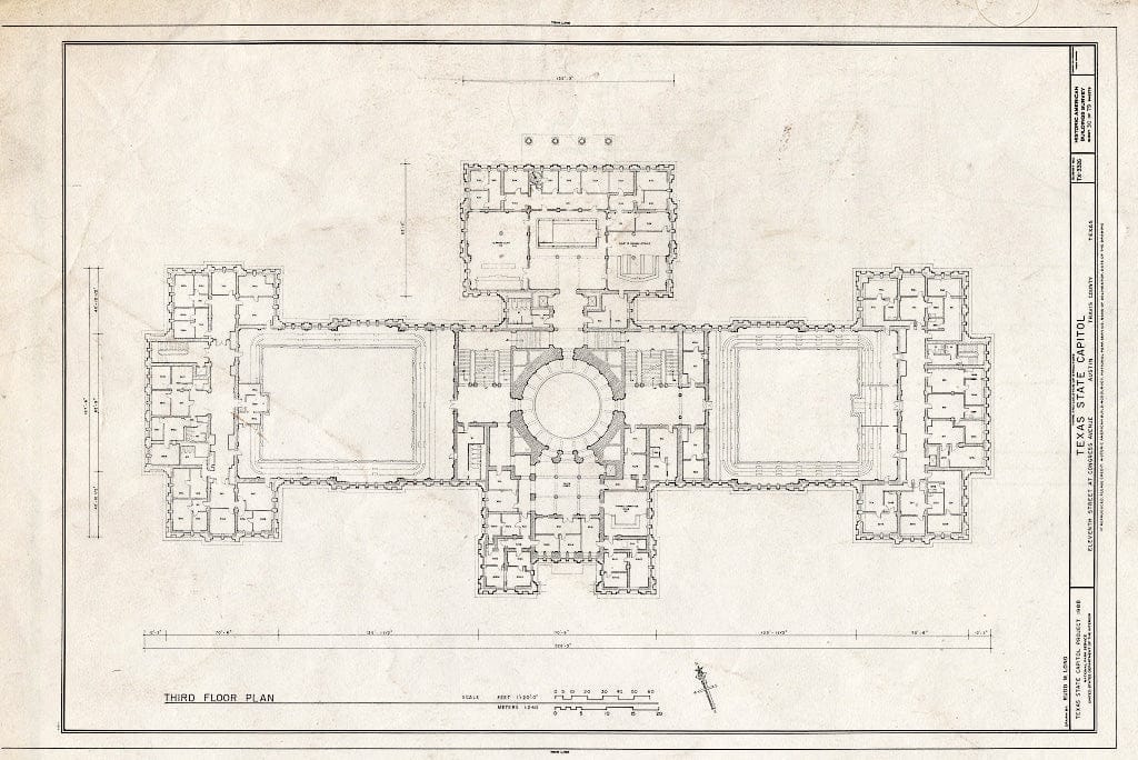 Blueprint HABS TEX,227-AUST,13- (Sheet 30 of 79) - Texas State Capitol, Eleventh Street at Congress Avenue, Austin, Travis County, TX