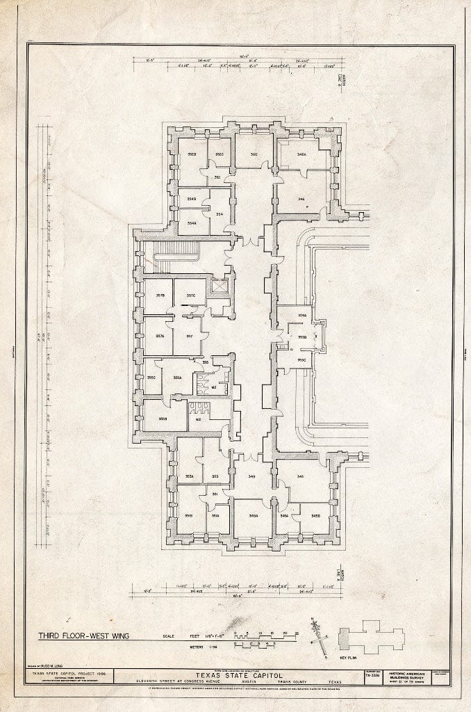 Blueprint HABS TEX,227-AUST,13- (Sheet 31 of 79) - Texas State Capitol, Eleventh Street at Congress Avenue, Austin, Travis County, TX