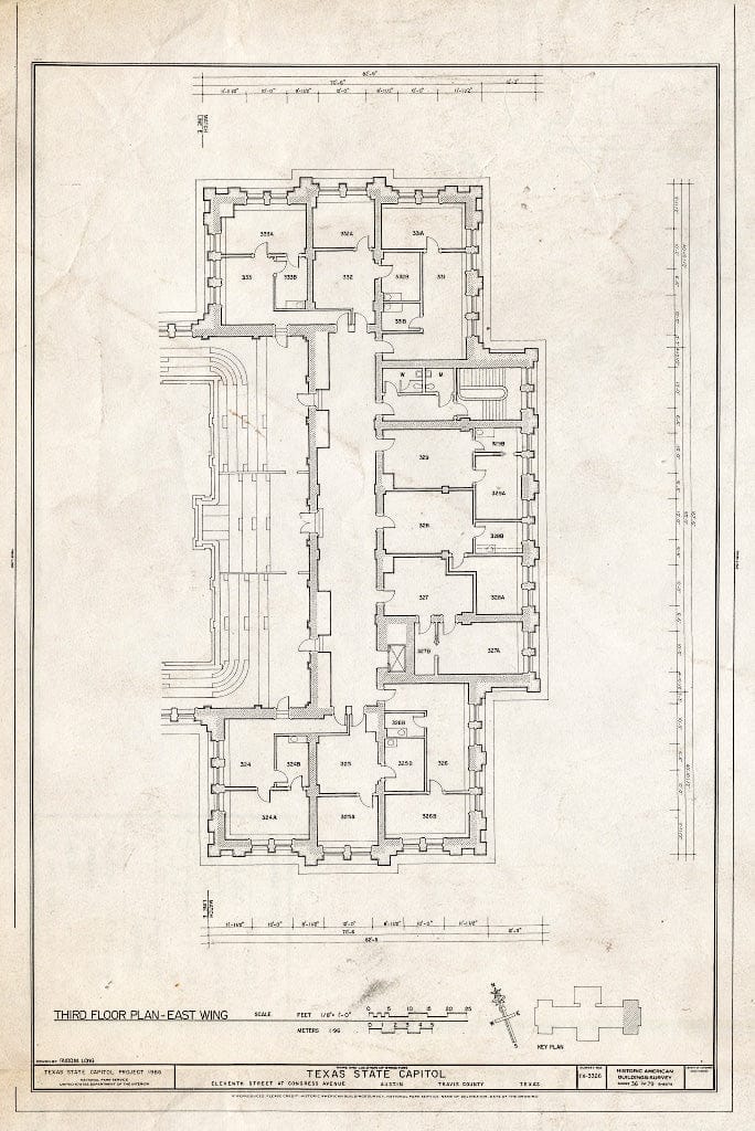 Blueprint HABS TEX,227-AUST,13- (Sheet 36 of 79) - Texas State Capitol, Eleventh Street at Congress Avenue, Austin, Travis County, TX
