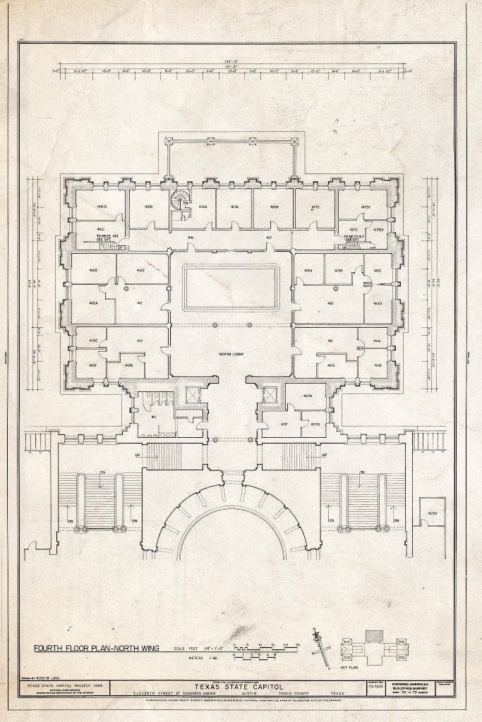 Blueprint HABS TEX,227-AUST,13- (Sheet 39 of 79) - Texas State Capitol, Eleventh Street at Congress Avenue, Austin, Travis County, TX