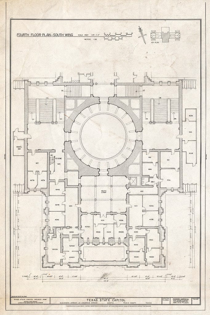 Blueprint HABS TEX,227-AUST,13- (Sheet 40 of 79) - Texas State Capitol, Eleventh Street at Congress Avenue, Austin, Travis County, TX