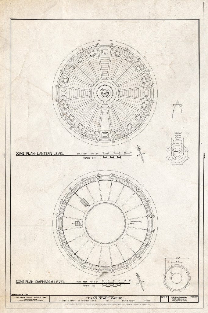 Blueprint HABS TEX,227-AUST,13- (Sheet 42 of 79) - Texas State Capitol, Eleventh Street at Congress Avenue, Austin, Travis County, TX