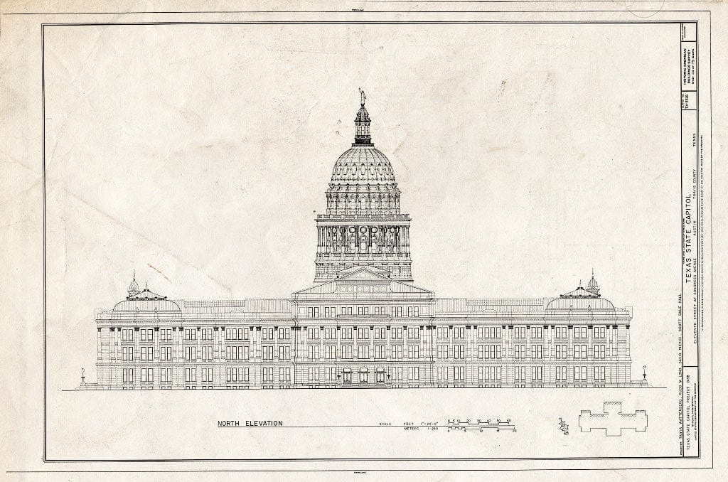 Blueprint HABS TEX,227-AUST,13- (Sheet 44 of 79) - Texas State Capitol, Eleventh Street at Congress Avenue, Austin, Travis County, TX