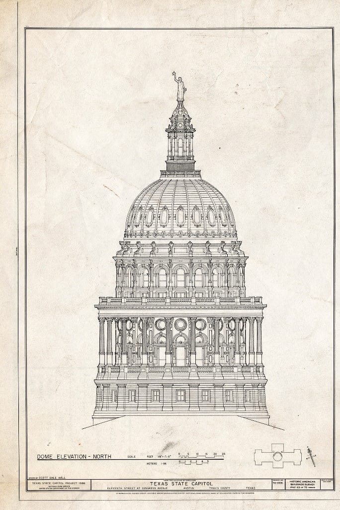 Blueprint HABS TEX,227-AUST,13- (Sheet 49 of 79) - Texas State Capitol, Eleventh Street at Congress Avenue, Austin, Travis County, TX