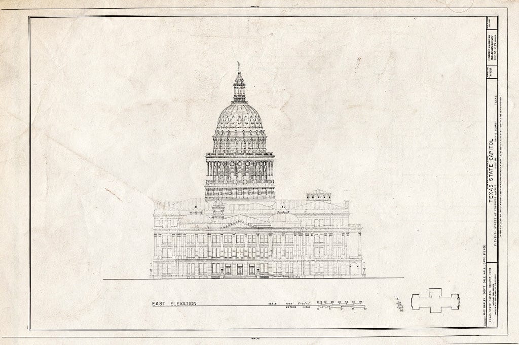 Blueprint HABS TEX,227-AUST,13- (Sheet 50 of 79) - Texas State Capitol, Eleventh Street at Congress Avenue, Austin, Travis County, TX