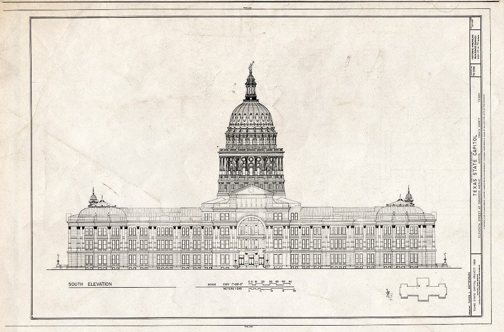 Blueprint HABS TEX,227-AUST,13- (Sheet 53 of 79) - Texas State Capitol, Eleventh Street at Congress Avenue, Austin, Travis County, TX