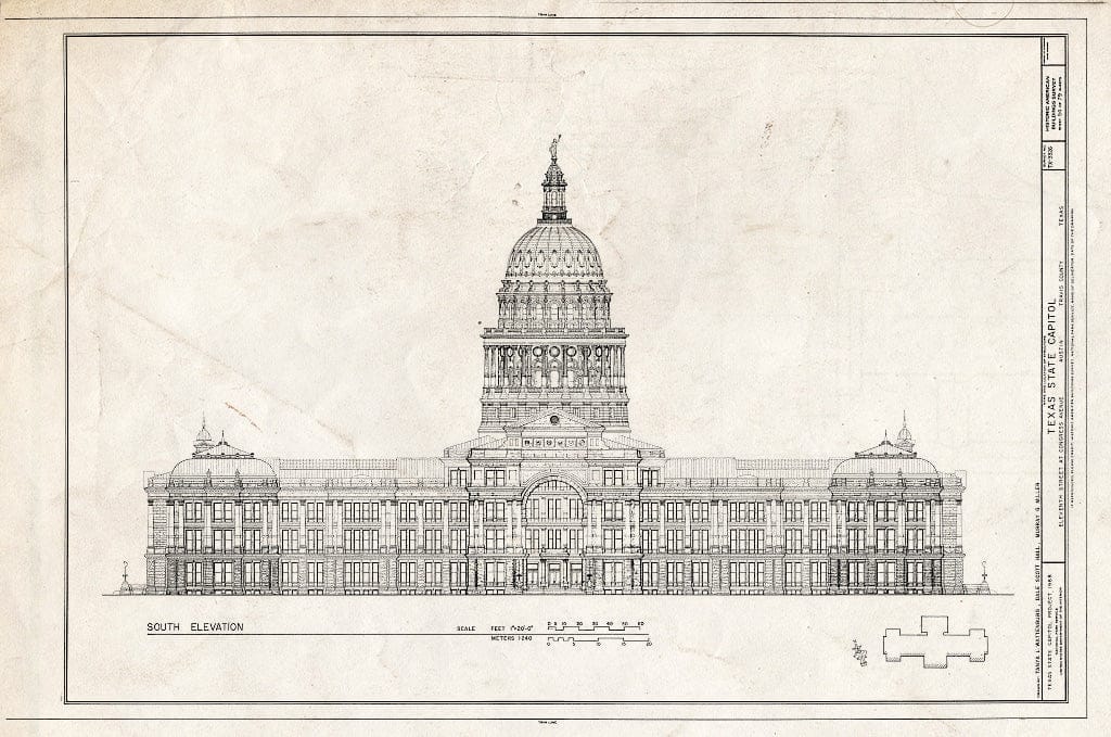 Blueprint HABS TEX,227-AUST,13- (Sheet 54 of 79) - Texas State Capitol, Eleventh Street at Congress Avenue, Austin, Travis County, TX