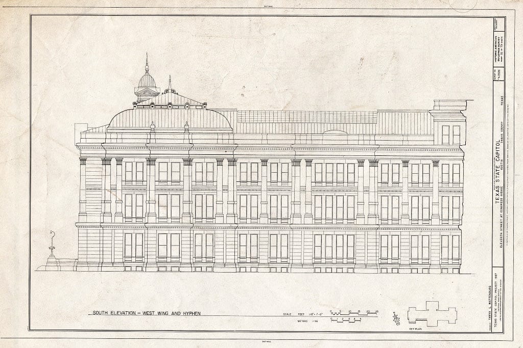 Blueprint HABS TEX,227-AUST,13- (Sheet 55 of 79) - Texas State Capitol, Eleventh Street at Congress Avenue, Austin, Travis County, TX