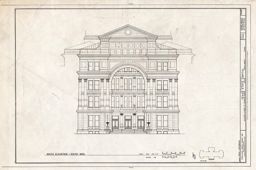 Blueprint HABS TEX,227-AUST,13- (Sheet 56 of 79) - Texas State Capitol, Eleventh Street at Congress Avenue, Austin, Travis County, TX