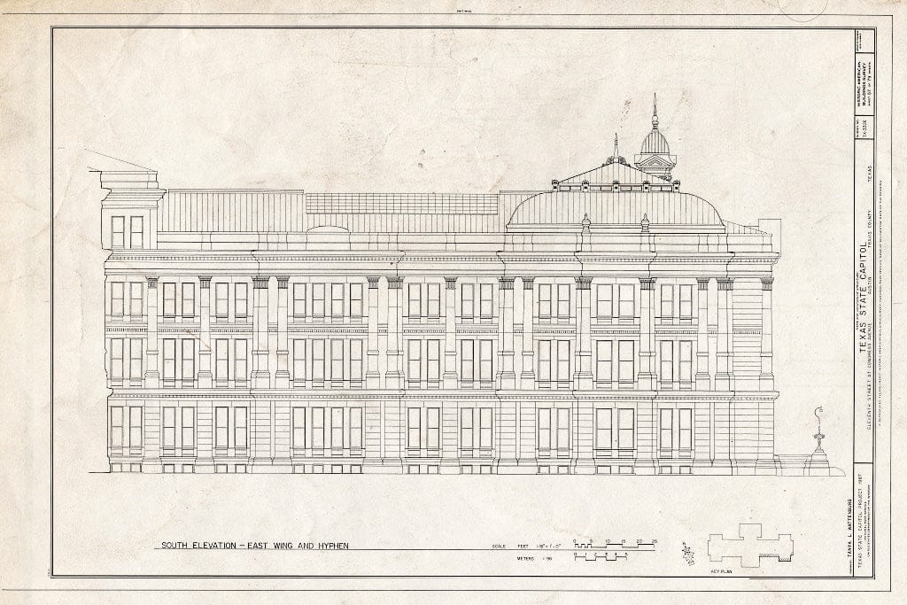 Blueprint HABS TEX,227-AUST,13- (Sheet 57 of 79) - Texas State Capitol, Eleventh Street at Congress Avenue, Austin, Travis County, TX