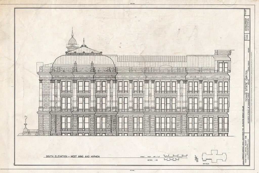 Blueprint HABS TEX,227-AUST,13- (Sheet 58 of 79) - Texas State Capitol, Eleventh Street at Congress Avenue, Austin, Travis County, TX