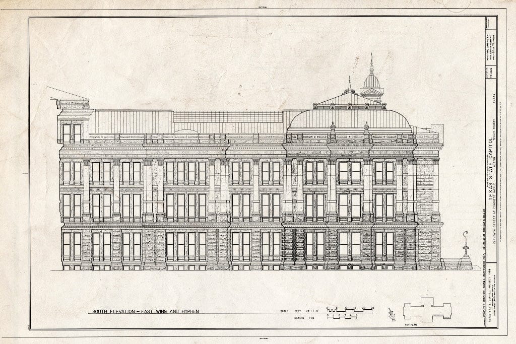 Blueprint HABS TEX,227-AUST,13- (Sheet 60 of 79) - Texas State Capitol, Eleventh Street at Congress Avenue, Austin, Travis County, TX