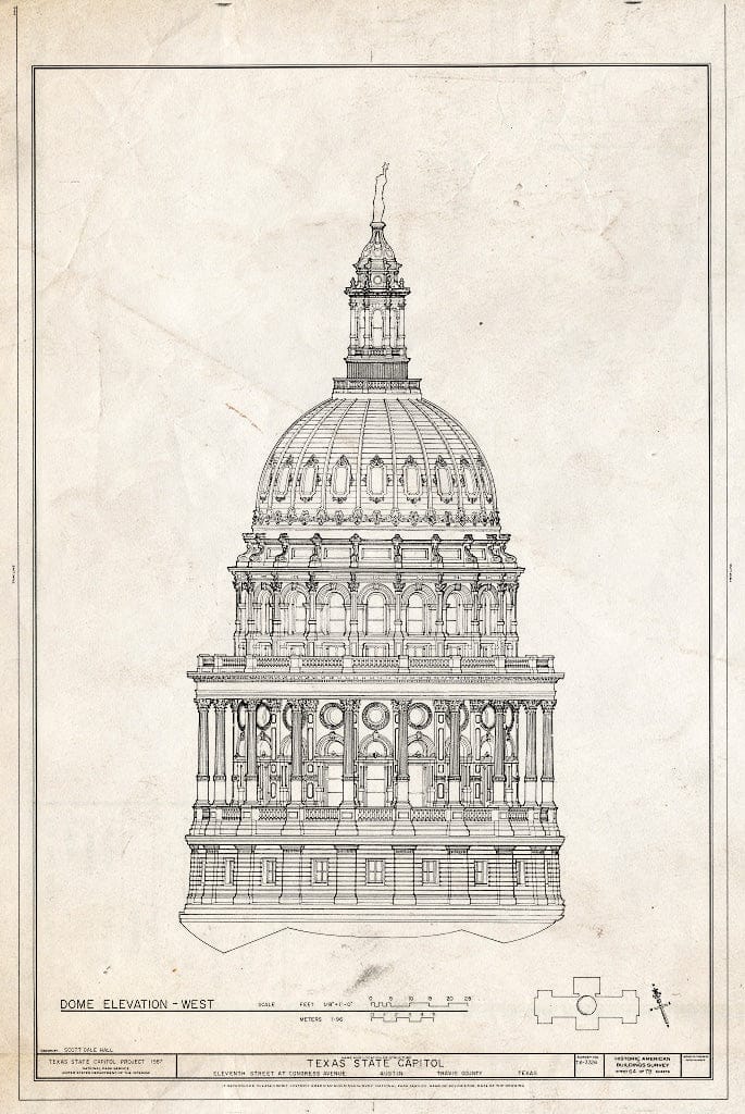 Blueprint HABS TEX,227-AUST,13- (Sheet 64 of 79) - Texas State Capitol, Eleventh Street at Congress Avenue, Austin, Travis County, TX