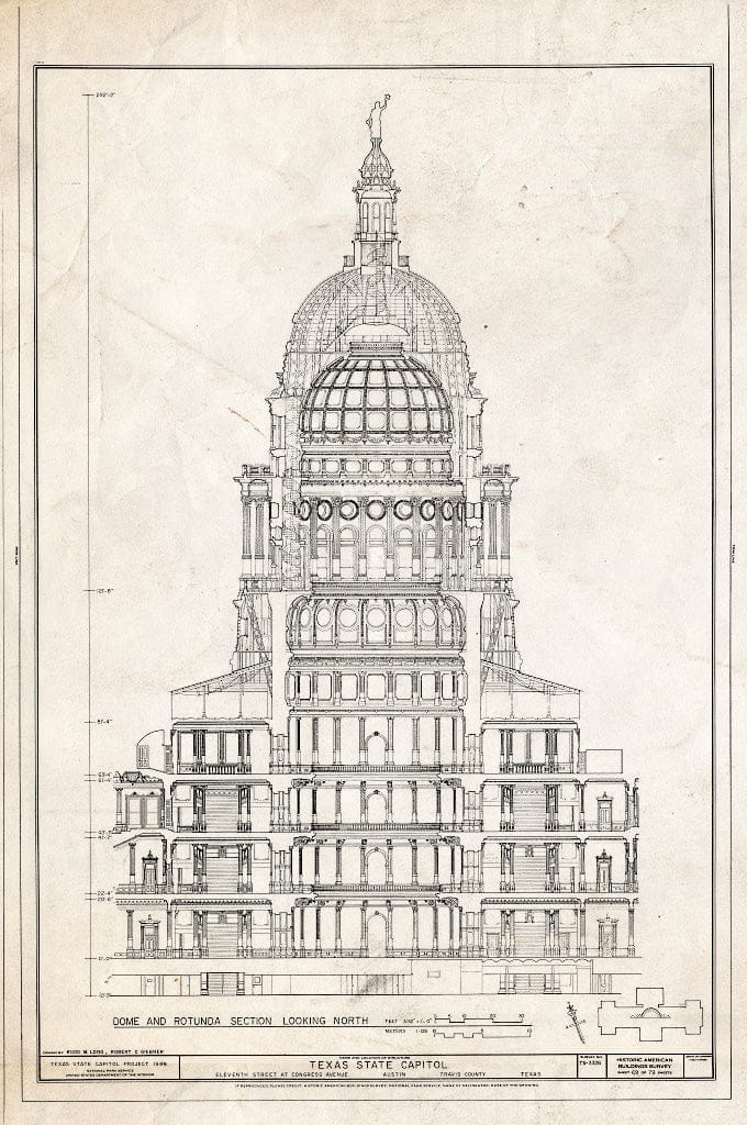 Blueprint HABS TEX,227-AUST,13- (Sheet 69 of 79) - Texas State Capitol, Eleventh Street at Congress Avenue, Austin, Travis County, TX