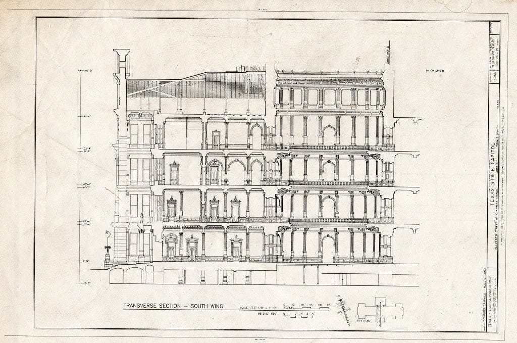 Blueprint HABS TEX,227-AUST,13- (Sheet 70 of 79) - Texas State Capitol, Eleventh Street at Congress Avenue, Austin, Travis County, TX