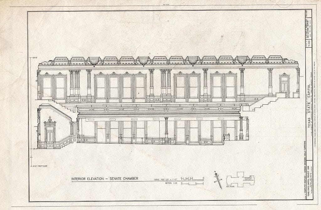 Blueprint HABS TEX,227-AUST,13- (Sheet 73 of 79) - Texas State Capitol, Eleventh Street at Congress Avenue, Austin, Travis County, TX