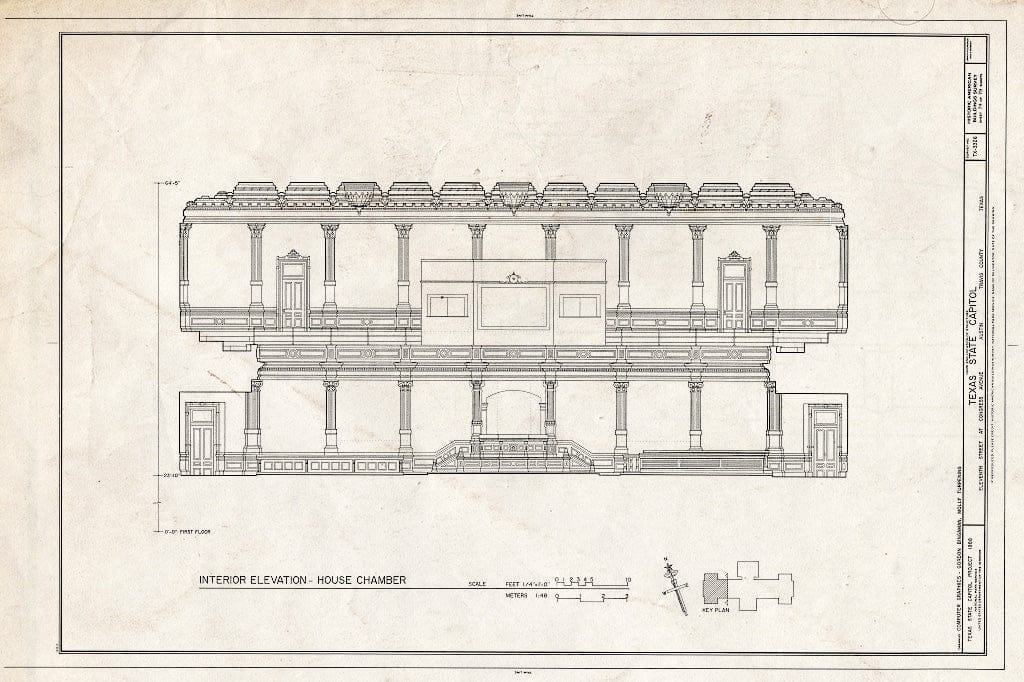 Blueprint HABS TEX,227-AUST,13- (Sheet 74 of 79) - Texas State Capitol, Eleventh Street at Congress Avenue, Austin, Travis County, TX