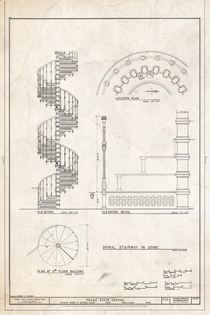 Blueprint HABS TEX,227-AUST,13- (Sheet 77 of 79) - Texas State Capitol, Eleventh Street at Congress Avenue, Austin, Travis County, TX
