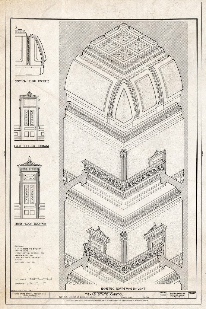 Blueprint HABS TEX,227-AUST,13- (Sheet 78 of 79) - Texas State Capitol, Eleventh Street at Congress Avenue, Austin, Travis County, TX