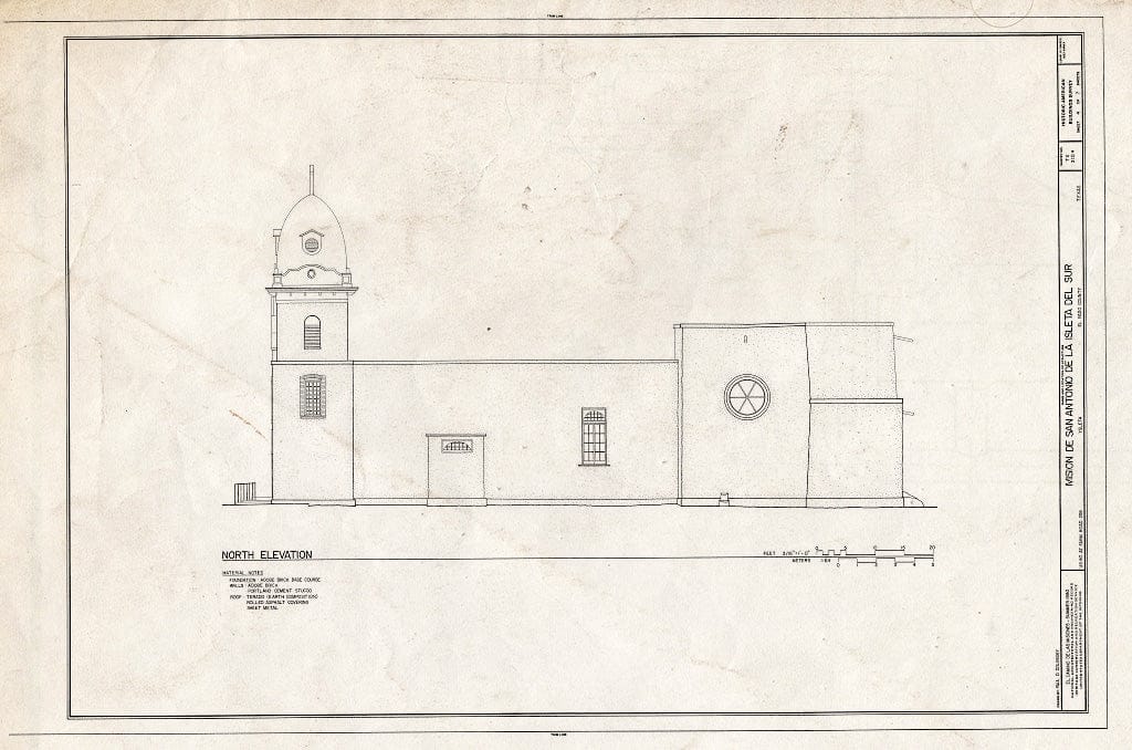 Blueprint HABS TEX,71-YSL,1- (Sheet 4 of 7) - Mision de San Antonio de la Ysleta del Sur, Southeast Corner of Alameda Avenue & Zaragosa Drive, El Paso, El Paso County, TX