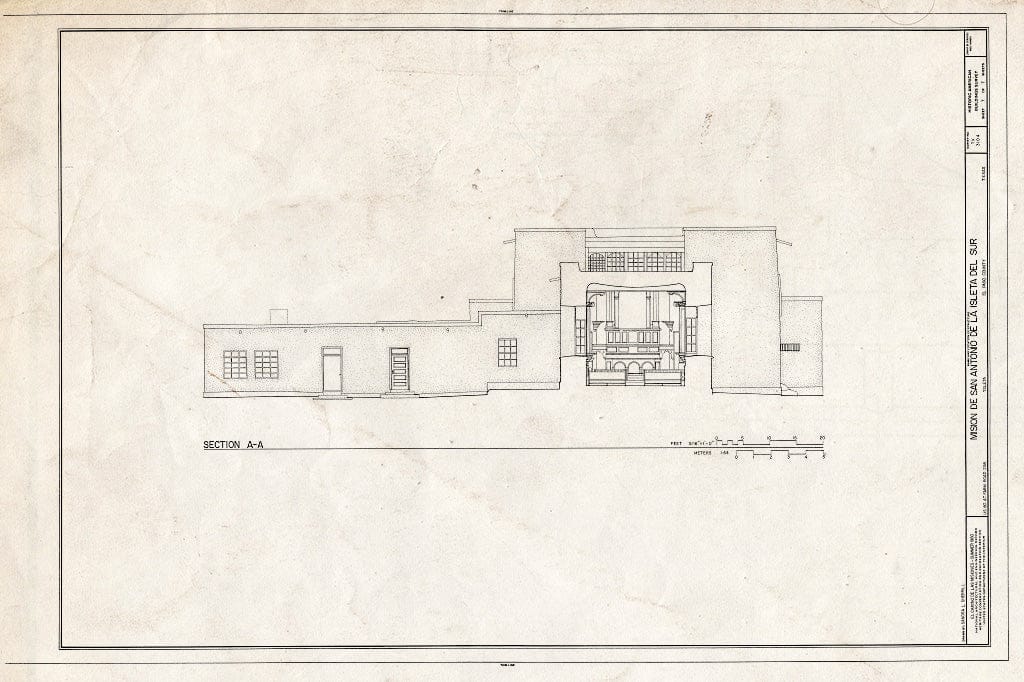 Blueprint HABS TEX,71-YSL,1- (Sheet 7 of 7) - Mision de San Antonio de la Ysleta del Sur, Southeast Corner of Alameda Avenue & Zaragosa Drive, El Paso, El Paso County, TX