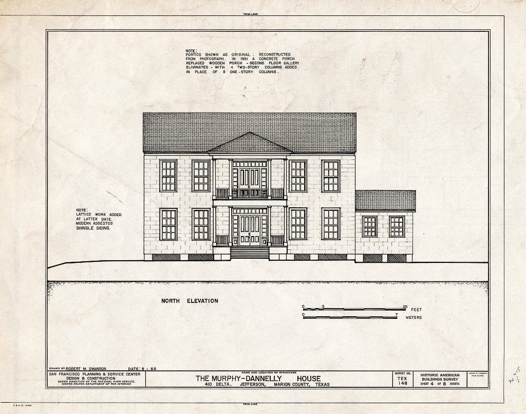 Blueprint HABS TEX,158-JEF,20- (Sheet 4 of 8) - Murphy-Dannelly House, 410 Delte Street, Jefferson, Marion County, TX