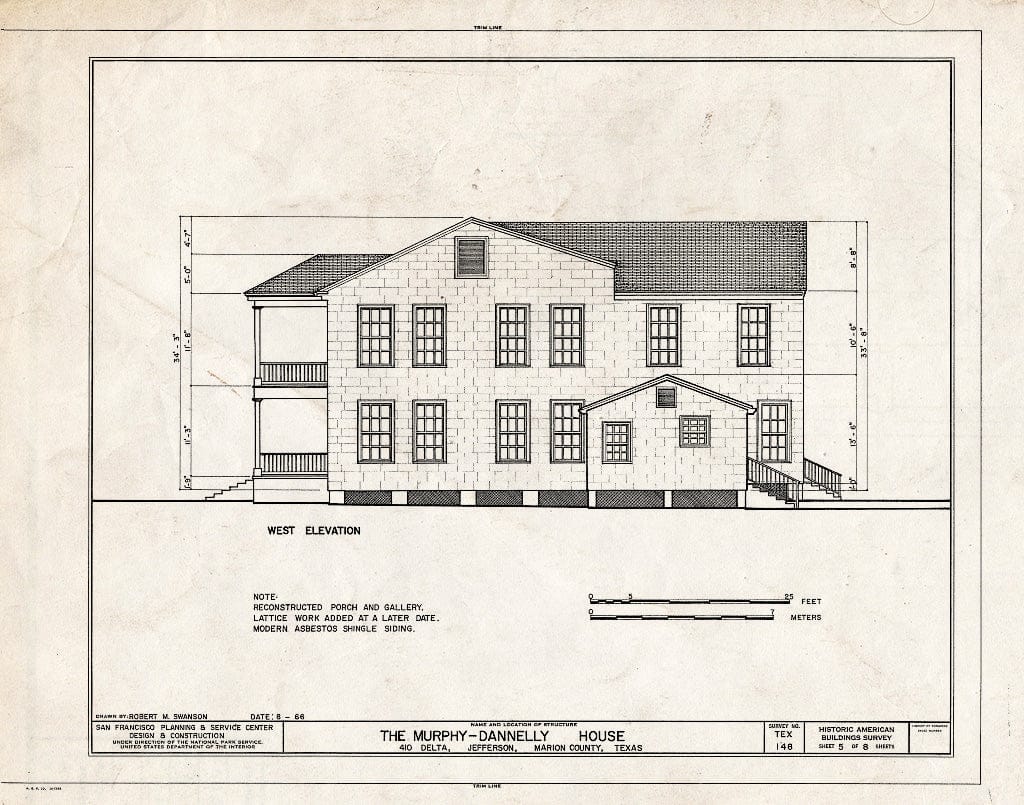 Blueprint HABS TEX,158-JEF,20- (Sheet 5 of 8) - Murphy-Dannelly House, 410 Delte Street, Jefferson, Marion County, TX