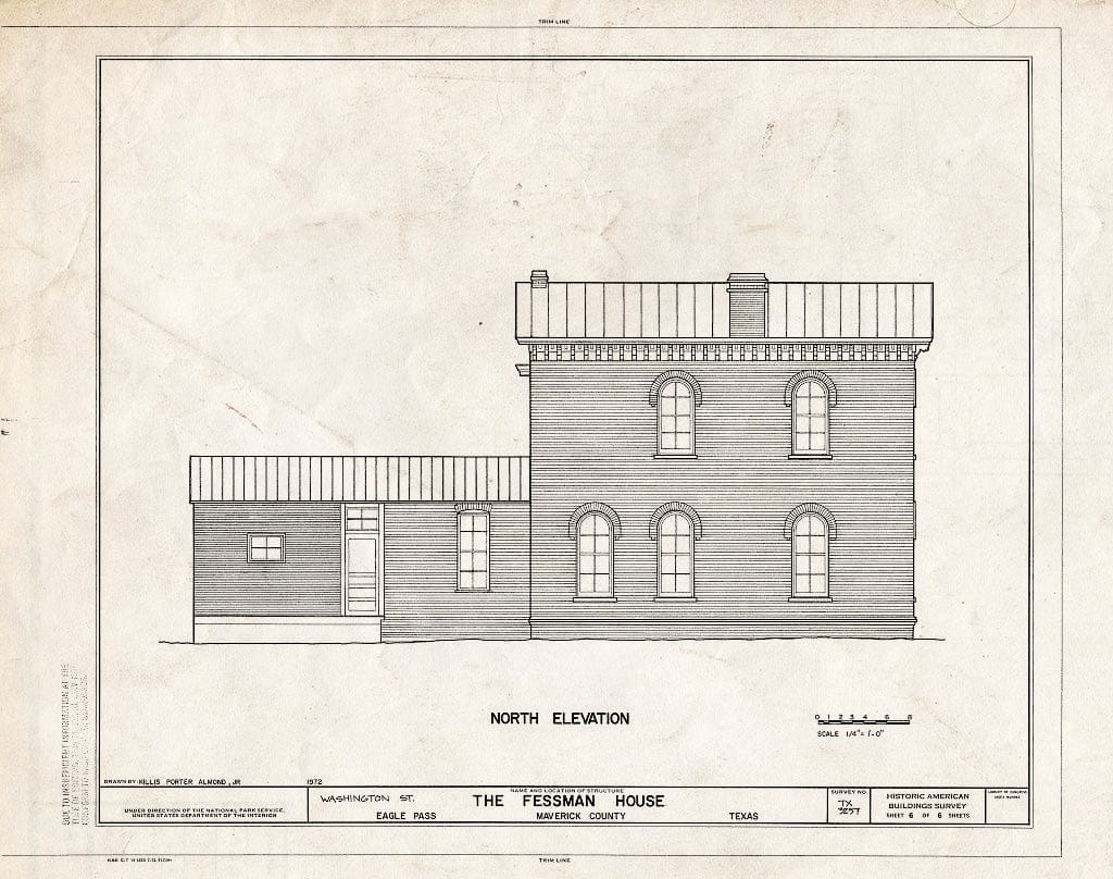 Blueprint HABS TEX,162-EAPA,1- (Sheet 6 of 6) - Fessman House, Washington Street, Eagle Pass, Maverick County, TX